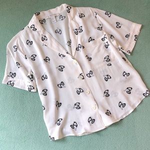 F21 Retro Telephone Print Top